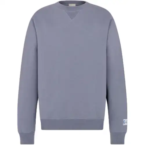 DIOR Sweatshirts Men's Gray Crew Neck Moderate Regular