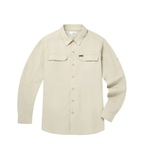 Columbia Hiking Shirts Men's Khaki Lapel Moderate Other