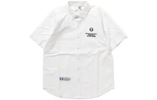 A BATHING APE Logo-embroidered Cotton Shirt