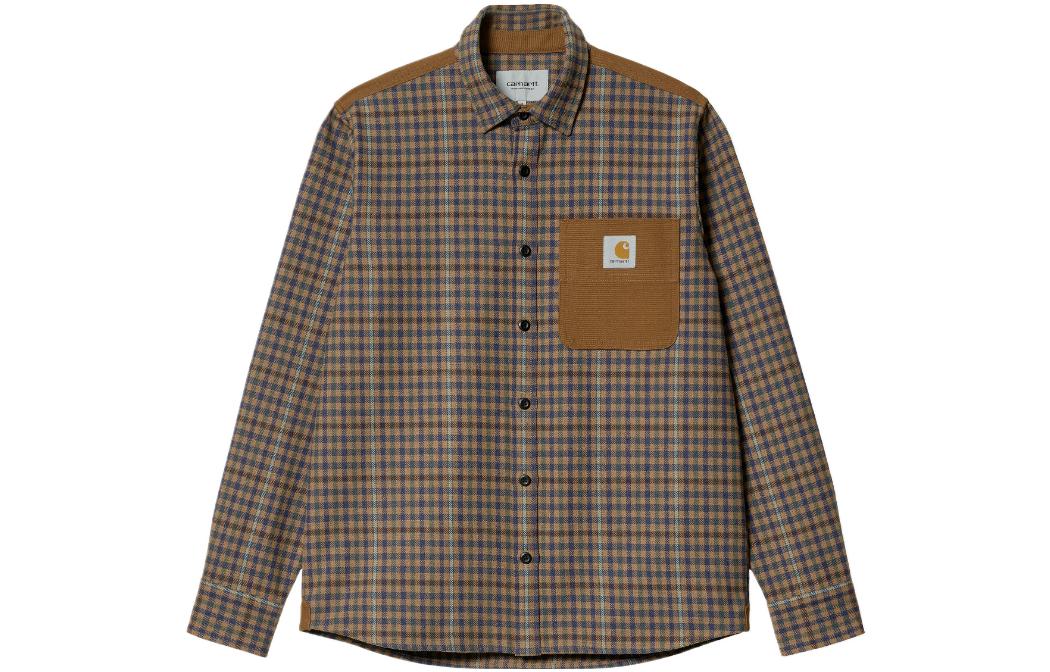 Мужская рубашка Carhartt WIP FW22 (коричневая в клетку)