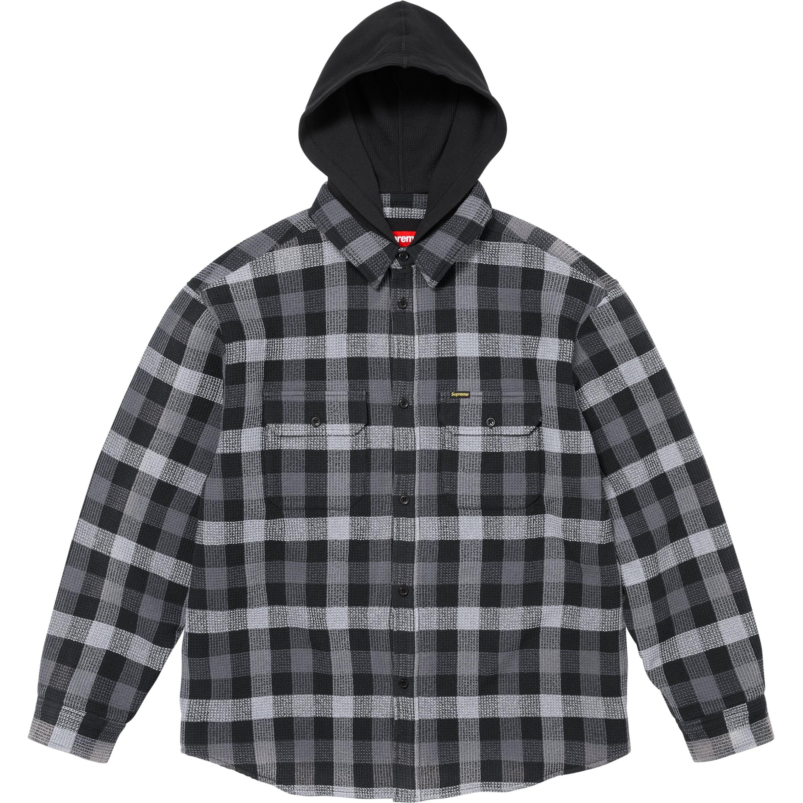 худи Supreme FW24 Waffle Plaid Hooded Shirt (в клетку)
