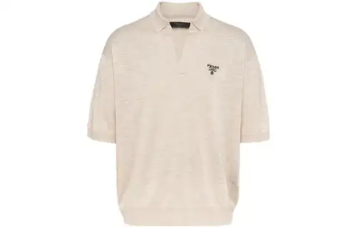 PRADA FW22 Polo Shirt Men's Ivory White