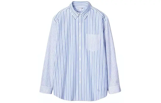 UNIQLO X JW Anderson Uniqlo Jw Anderson Co Branded Series Shirts Men's Lake Blue Pointed Collar Moderate Other