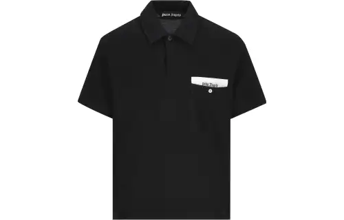 PALM ANGELS Sartorial Tape Short Sleeved Polo Shirt