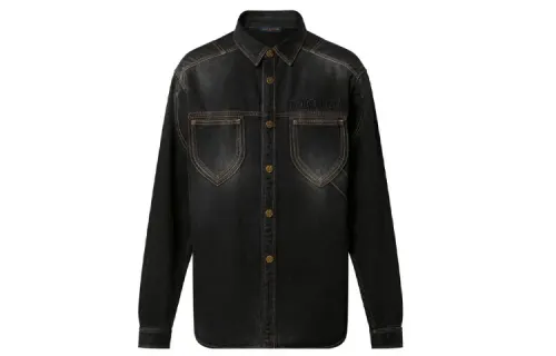 Louis Vuitton logo-embroidered shirt jacket