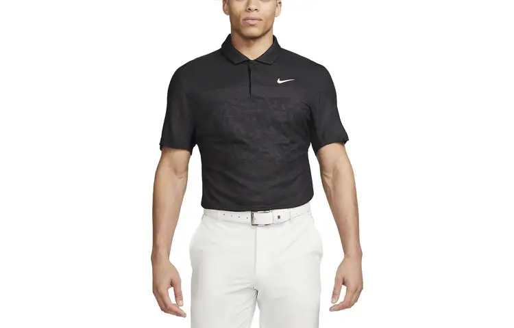 Nike Polo Shirts Men's Black Polo Collar Moderate Straight Fit