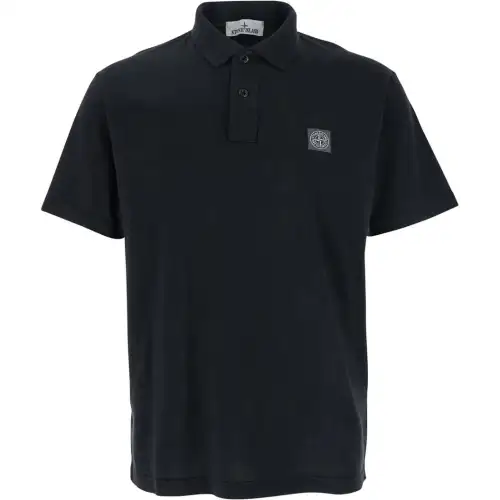 STONE ISLAND Logo Patch Short Sleeved Polo Shirt