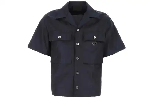 PRADA Shirts Men's Blue Lapel Moderate Other
