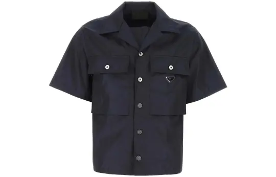 PRADA Shirts Men's Blue Lapel Moderate Other