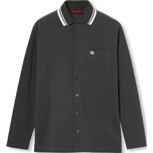 GUCCI Embroidered Piquet Polo Shirt