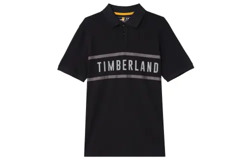 Timberland Polo Shirts Men's Black Polo Collar Moderate Straight Fit
