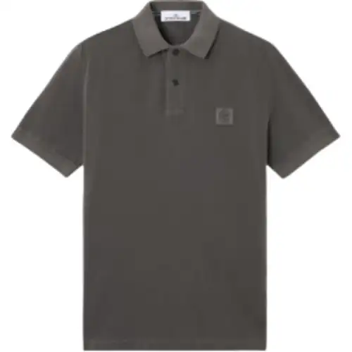 STONE ISLAND Compass Patch Buttoned Polo Shirt