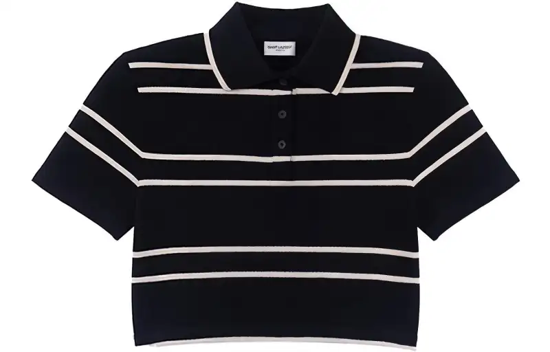 SAINT LAURENT Stripped Cotton Polo-shirt