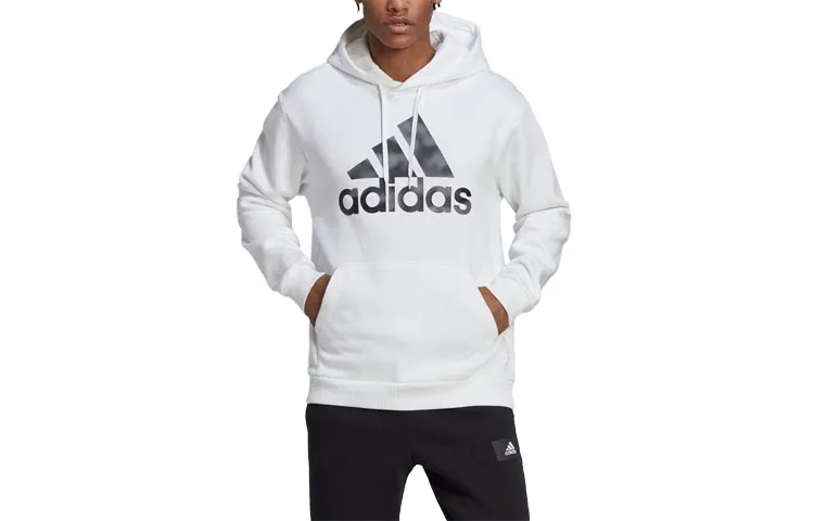 Adidas Essentials Camo Print Hoodie Sweatshirt Men's White