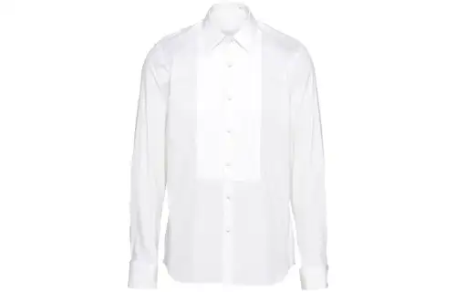 PRADA Shirts Men's White Lapel Moderate Other