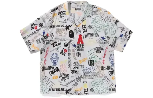 Bape Hand Draw Open Collar S/S Shirt