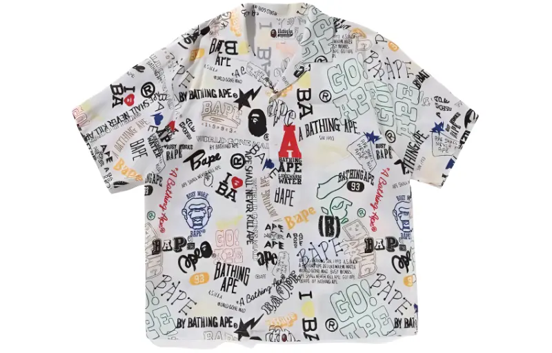 Bape Hand Draw Open Collar S/S Shirt