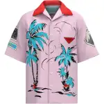 PRADA Shirts Unisex Pink Cuban Collar Moderate Other