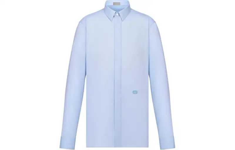 DIOR Shirts Men's Blue Lapel Moderate Other