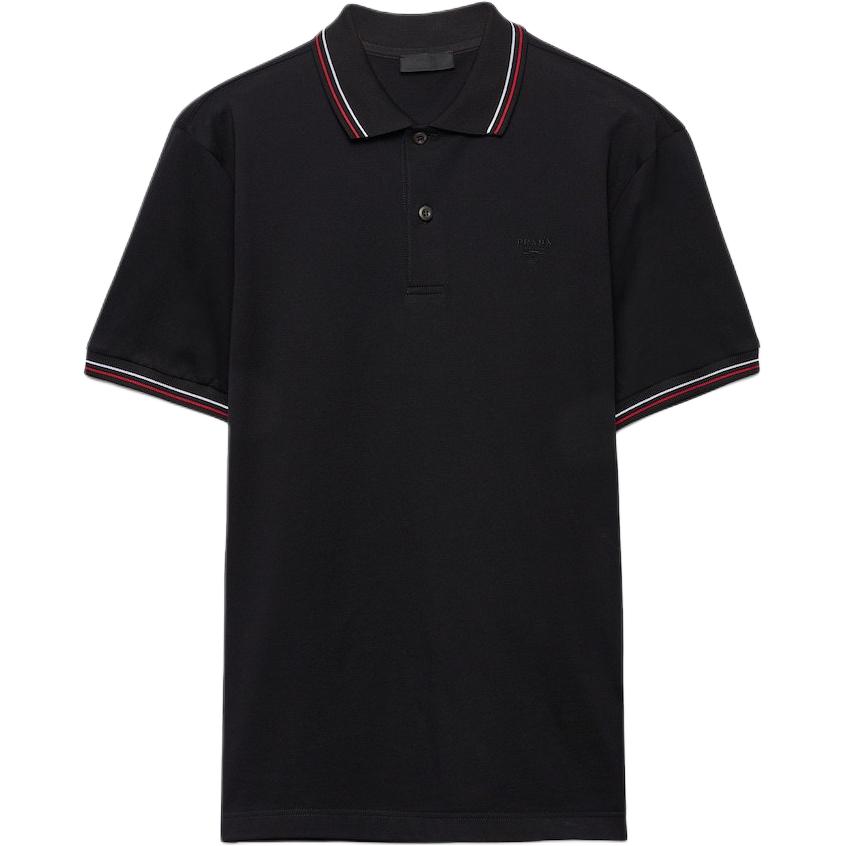 PRADA SS25 Polo Shirt Men's Black