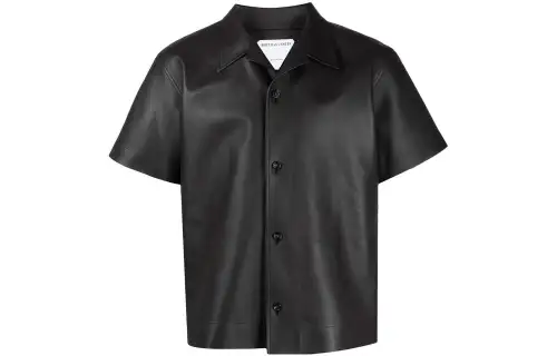 Bottega Veneta Shirts Men's Black Lapel Moderate