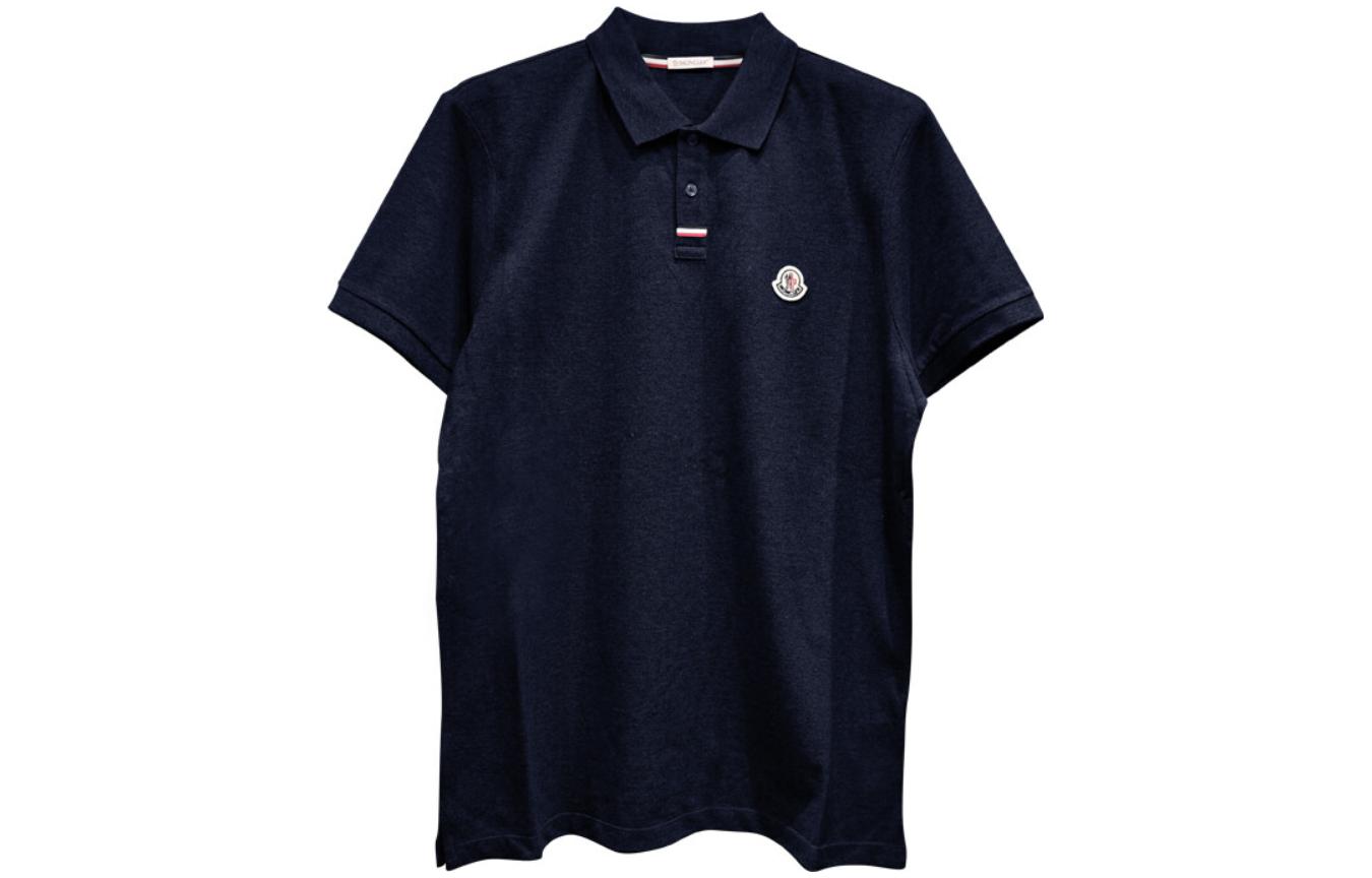 Мужское поло Moncler Classic Polo (темно-синее)