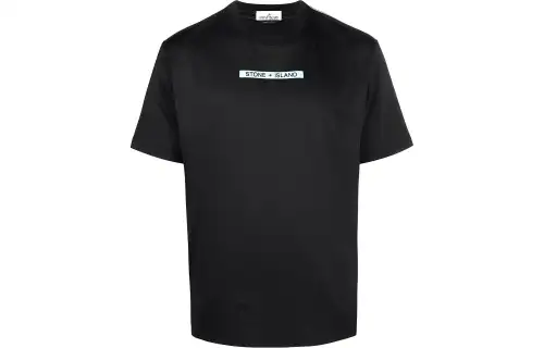 STONE ISLAND T Shirts Men's Black Crew Neck