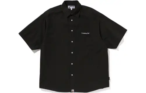 A BATHING APE Logo Check S/S Shirt Men's