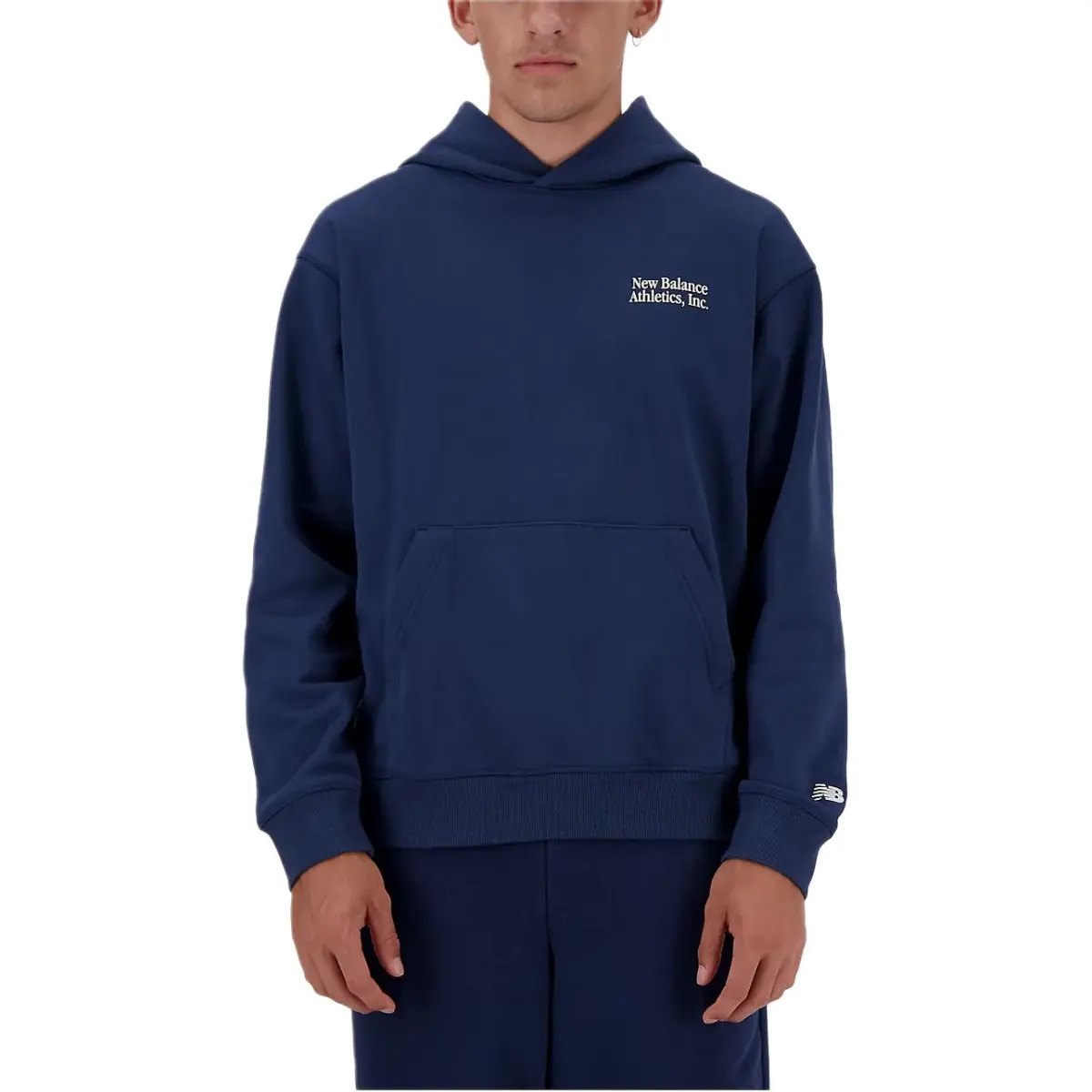 New Balance Athletics Embroidered Hoodie Sweatshirt Men's Marine Blue