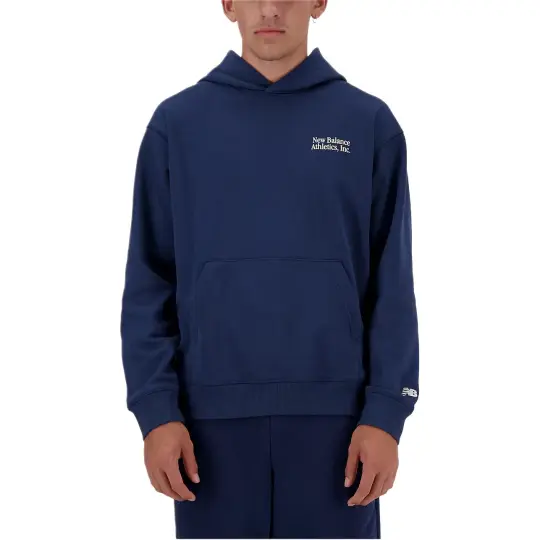New Balance Athletics Embroidered Hoodie Sweatshirt Men's Marine Blue