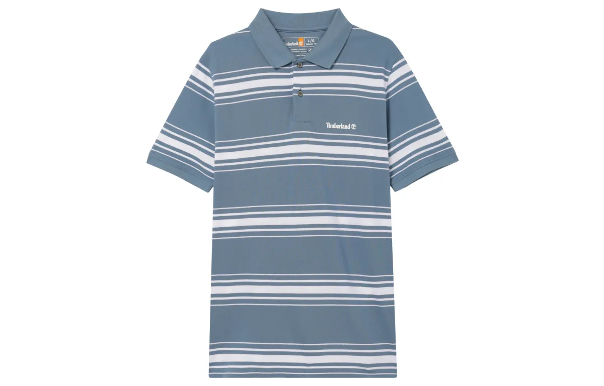 Timberland Polo Shirts Men's Marine Blue Polo Collar Moderate Straight Fit