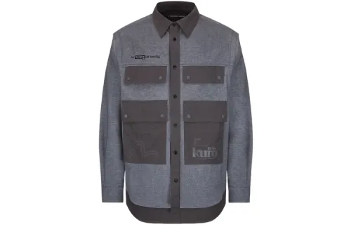 EVISU Shirts Men's Dark Gray/Dark Charcoal Pointed Collar Moderate Other