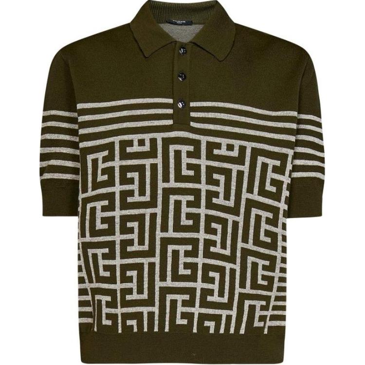 Мужская футболка BALMAIN PoloPolo (зеленая)