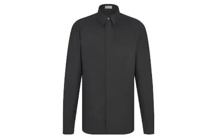 DIOR Shirts Men's Black Lapel Moderate Other