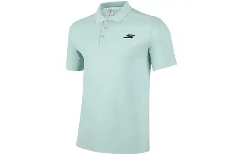 Skechers Sports Collection Polo Shirts Men's Mist Blue/02KN Polo Collar Moderate Straight Fit