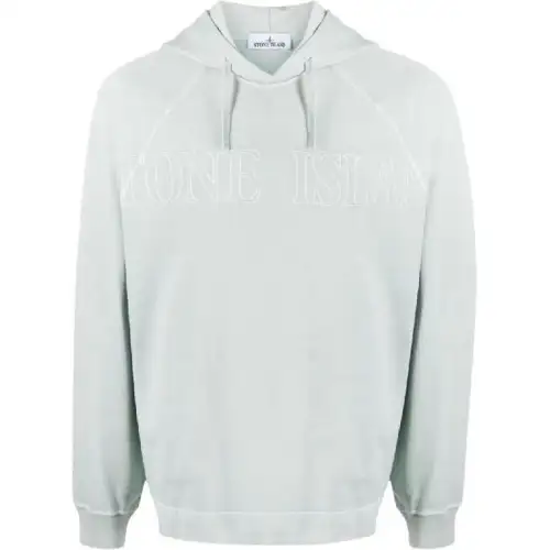 STONE ISLAND Logo Embroidered Drawstring Hoodie