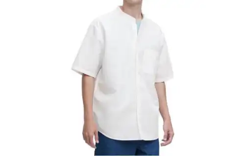 UNIQLO Shirts Men's White Stand Collar Moderate Other