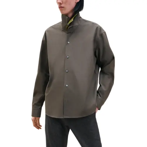 HERMES Shirts Men's Dark Green Turtleneck Moderate Other