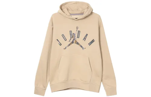 Jordan Flight MVP Sweatshirts Men's Khaki Hooded Non Detachable Moderate