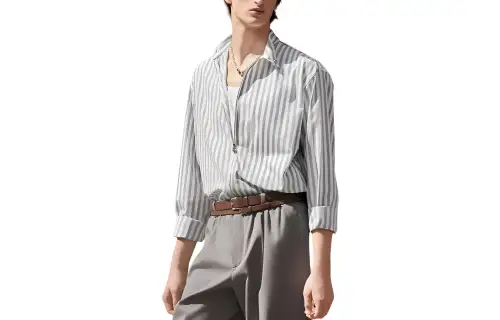 HERMES SS24 Shirt Men's Stone Gray