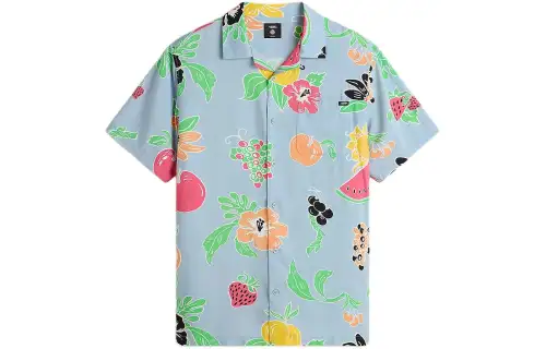 Vans Fruit Shirts Men's Blue Lapel Moderate Shirt