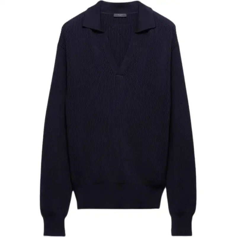 PRADA Ribbed knit Polo Sweater