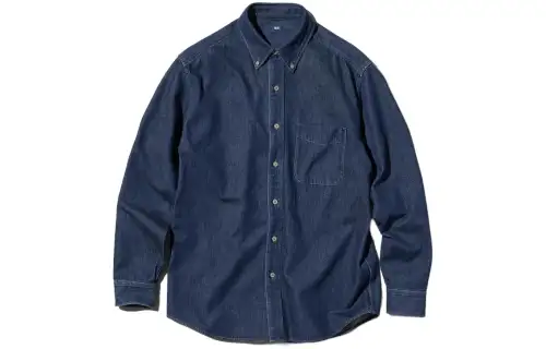 UNIQLO Shirts Men's Dark Blue Polo Collar Thin Other