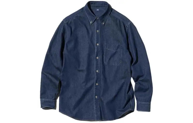 UNIQLO Shirts Men's Dark Blue Polo Collar Thin Other
