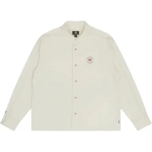 Converse Shirts Men's Ecru Lapel Moderate Other