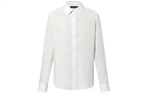 LOUIS VUITTON Embroidered Long-Sleeved Cotton Blend Shirt