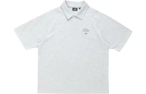 New Balance Polo Shirts Men's Gray Polo Collar Moderate Straight Fit