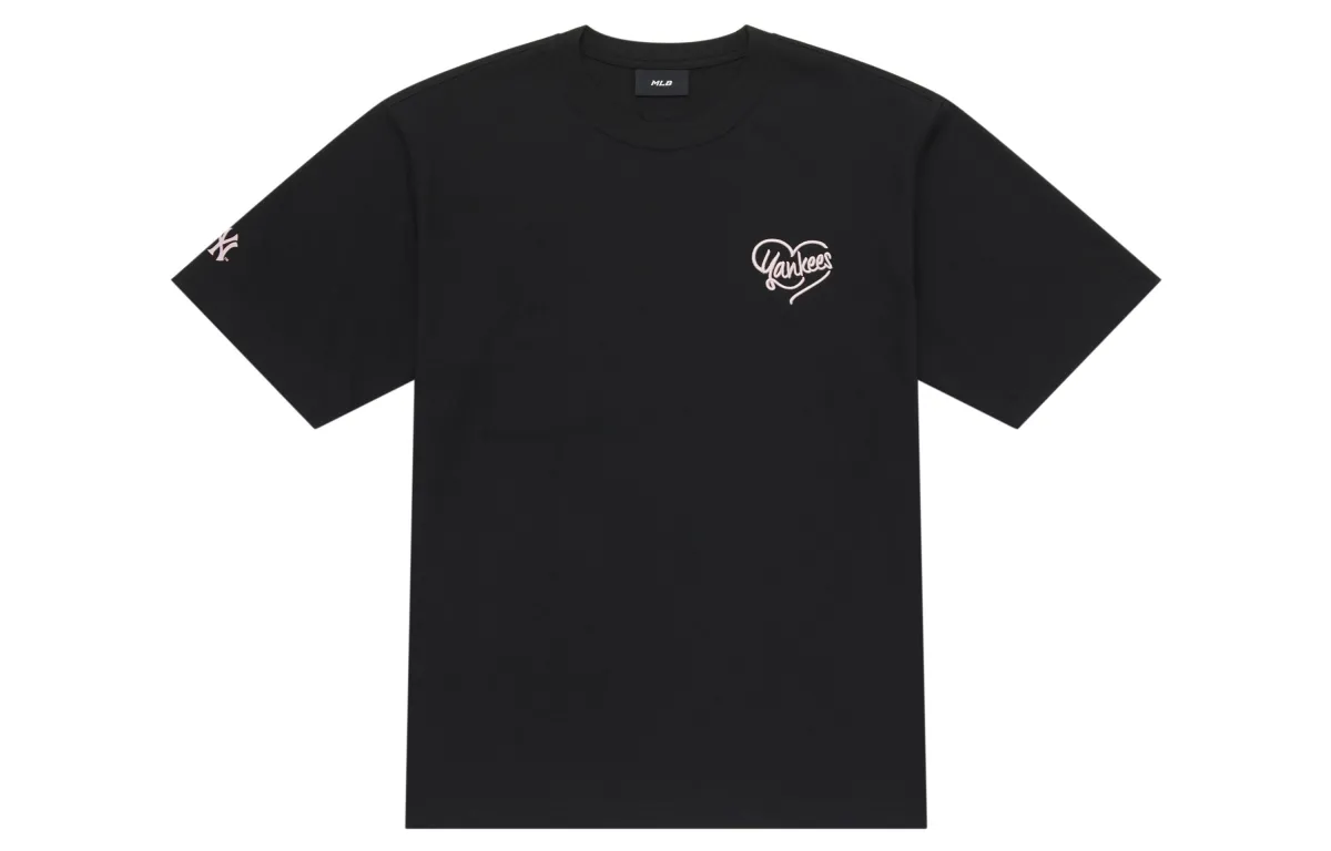 MLB New York Yankees Heart SS25 T Shirt Unisex Black