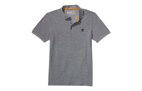 Timberland Polo Shirts Men's Dark Gray Polo Collar Moderate Straight Fit