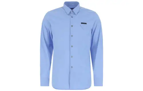 PRADA Shirts Men's Light Blue Polo Collar Moderate Other
